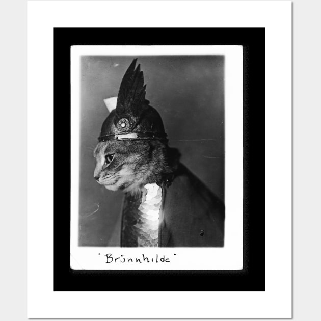 Brunnhilde the Viking Cat in Helmet and Shield Wall Art by YourGoods